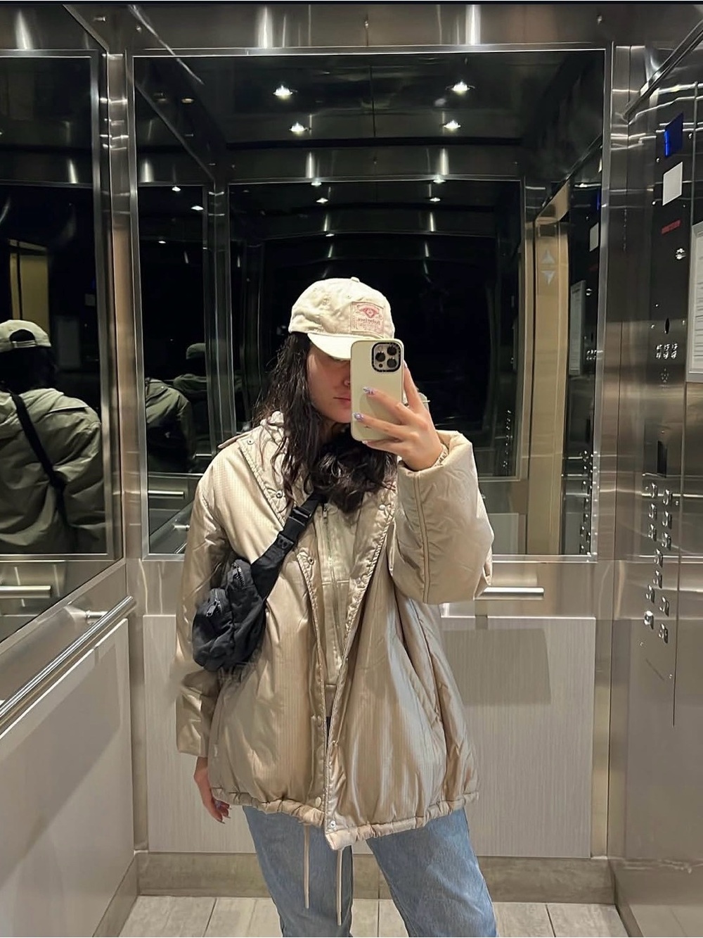 TNA Tan Coaches Jacket (mid-length)